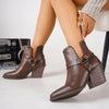 Women's Fashion Side Buckle Decorative Ankle Boots 38066315S