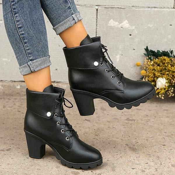 Women's Side Zipper High Heel Fashion Boots 69423828C