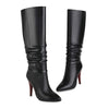 Women's Pointed Toe Ruched Knee-High Boots 80757483C