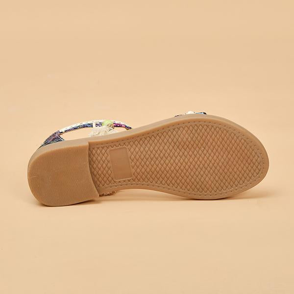 Women's Vintage Bohemian Fringe Flat Sandals 65895039S