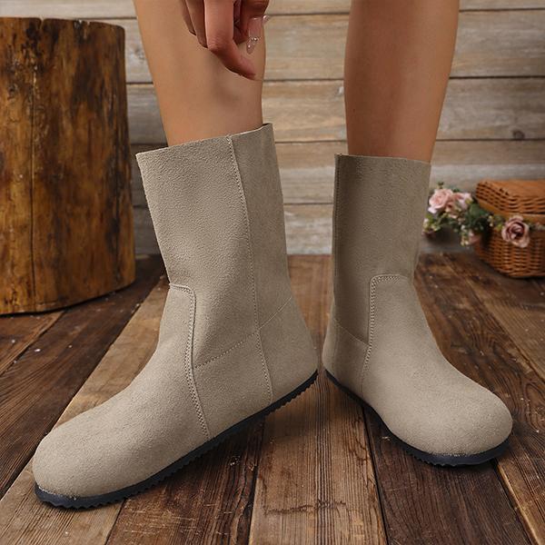 Women's Casual Flat Round Toe Slip-On Ankle Boots 98446523S