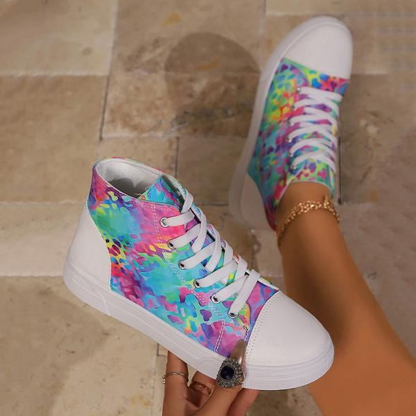 Women's Casual Graffiti High Top Canvas Shoes 72158264S