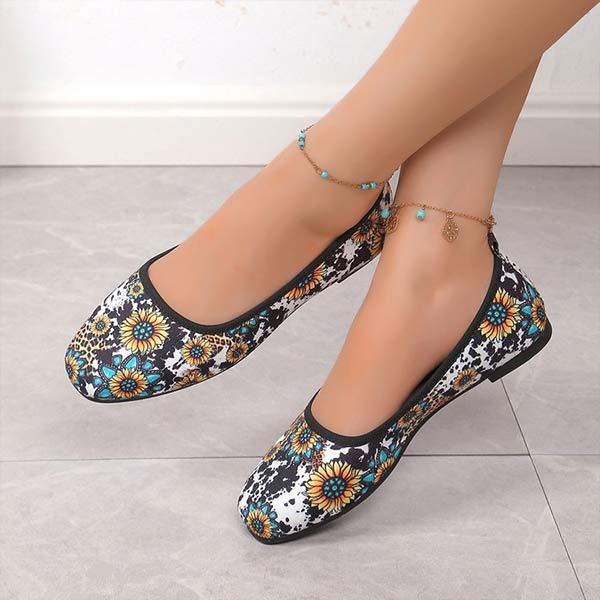 Women's Flat Floral Print Shoes 35850344C