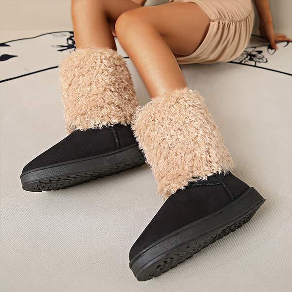 Women's Slip-On Snow Boots with Furry Cuffs 23099854C