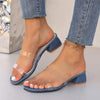 Women's Transparent Peep-toe Chunky Heel Sandals 48579322C