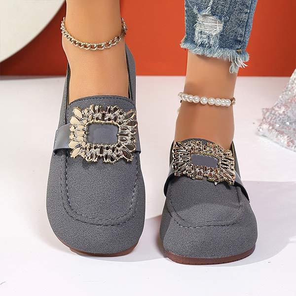 Women's Flat Slip-On Round Toe Rhinestone Shoes 68721422C