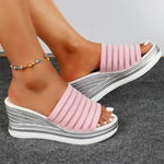 Women's Wedge Platform Knit Slide Sandals 49983389C