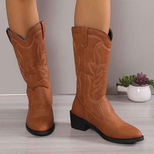 Women's Thick Heel Western Knight Boots 08811219C