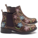 Women's Embroidered Elastic Ankle Boots 33310123C