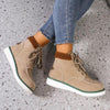 Women's Vintage Suede Lace-Up Flat Ankle Boots 54051609S