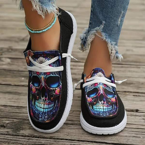 Women's Slip-On Printed Canvas Shoes 07823649C