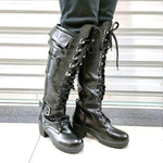 Women's Platform Knee-High Boots with Buckle Straps 94239980C