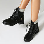 Women's Casual Studded Lace Up Ankle Boots 60142067S