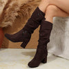 Women's Over-the-Knee Suede High Heel Fashion Boots with Belt Buckle 58823634C