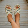 Women's Platform Woven Flat Slide Sandals 58592641C