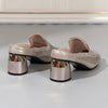 Women's Rhinestone Elegant Block Heel Half Slippers 74333046S