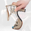 Women's Medium Heel Fish Mouth Soft Sole Dance Shoes 34027777C