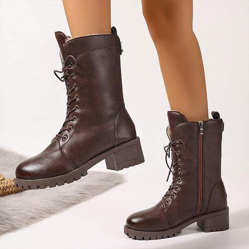 Women's Front Lace-Up Thickened Warm Cotton Boots 01252857C