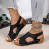 Women's Wedge Heel Thick-Soled Velcro Sandals 72384298C