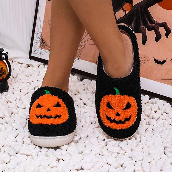 Halloween Pumpkin Home Cotton Slippers - Spooky Comfort for Your Home 27278726C