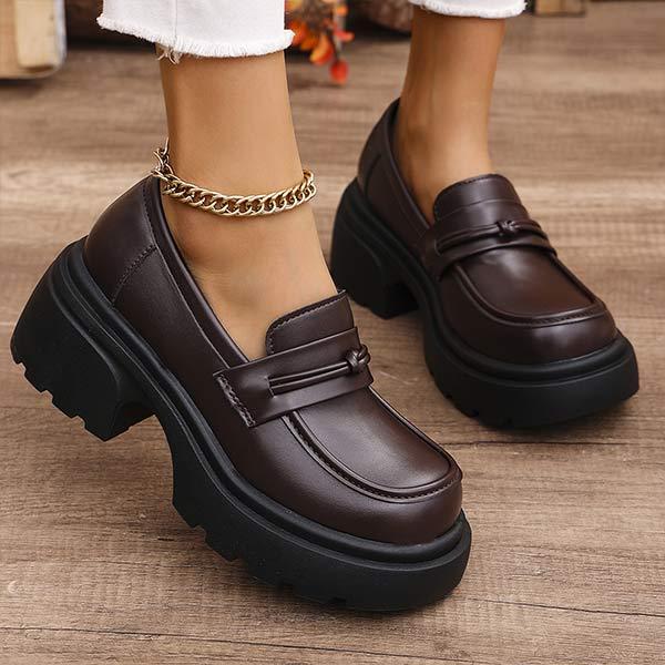 Women's Retro Fashion Thick-Soled Loafers 11131509C