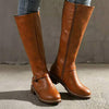 Women's Side Zipper Chunky Heel Over-the-Knee Boots 09307627C