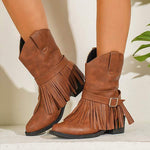 Women's Tassel Woven Retro Western Fashion Boots 27280680C