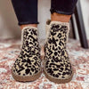 Women's Leopard Print Warm Back-Zip Snow Boots 80597943C