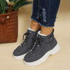 Women's High-Top Fleece-Lined Warm Winter Sneakers 28060122C