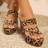 Women's Leopard Print Wedge Casual Slide Sandals 98804529C