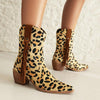 Women's Fashionable Leopard Print Tassel Cowboy Boots 41900231S