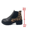 Women's Leopard Print Chunky Heel Short Boots 58764361C