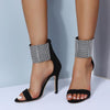 Women's Fashionable Rhinestone Zipper Dress Sandals 00727699S