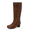 Women's Studded Block-Heel Knee-High Boots 11469340C