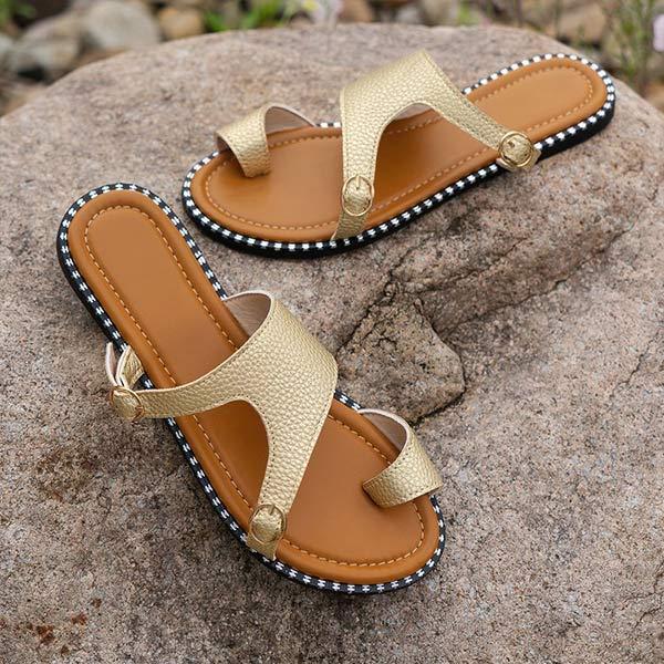 Women's Flat Slip-On Casual Fish Mouth Sandals 13423529C