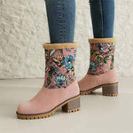 Women's Colorful Print Thick-Soled Fleece-Lined Snow Boots 56433698C