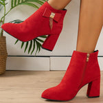 Women's Fashionable Ruffled High Heel Ankle Boots 48065368S
