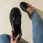 Women's Patent Leather Platform Loafers 98337232C