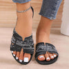 Women's Fashion Braided Black Flat Slippers 81422905C