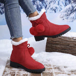 Women's Cute Plush-Lined Short Boots with Fluffy Cuffs 98682670C