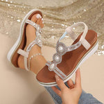 Women's Retro Rhinestone Wedge Sandals 97864578C