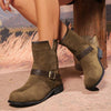 Women's Stylish Buckled Ankle Motorcycle Boots 05030561S