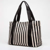 Large-Capacity Color-Block Striped Canvas Bag 49209417C