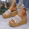 Women's Rhinestone Lace Thick Sole Sandals 46674482C