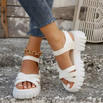Women's Thick-soled Soft Suede Roman Sandals 93163037C