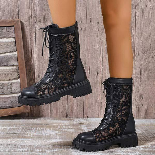 Women's Lace-Up Lace Martin Boots 00440824C