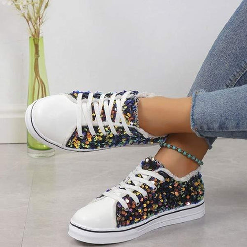 Women's Lace-Up Low-Top Sporty Casual Sneakers 22625756C