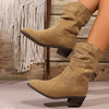 Women's Pointed Toe Western Block Heel Ankle Boots 41915278C