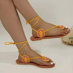 Women's Floral Strap Toe-Ring Sandals 81183118C