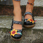 Women's Flower Handmade Thick Soled Vintage Sandals 46588501C